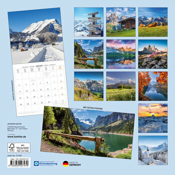 Calendrier 2027 Alpes Montagne avec Poster Offert