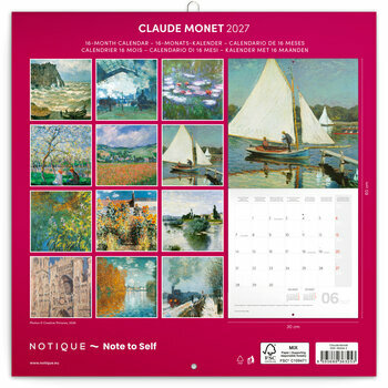 Calendrier 2027 Art Claude Monet Impressionniste