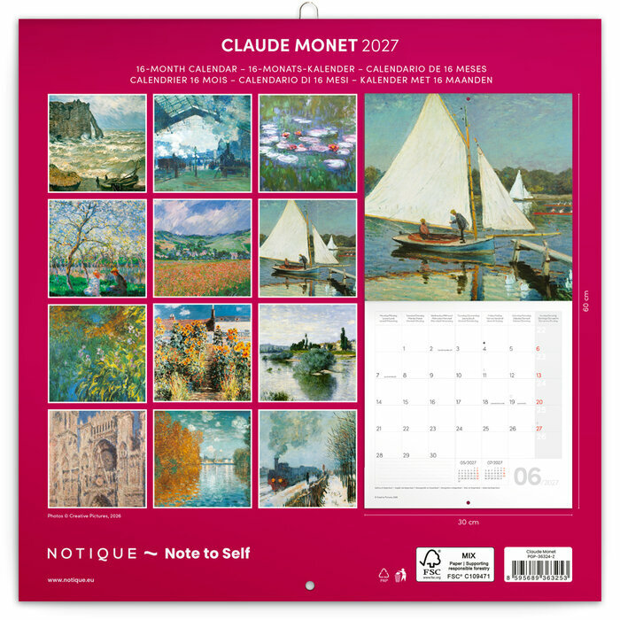 Calendrier 2027 Art Claude Monet