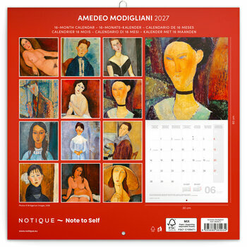 Calendrier 2027 Art Amad&eacute;o Modigliani