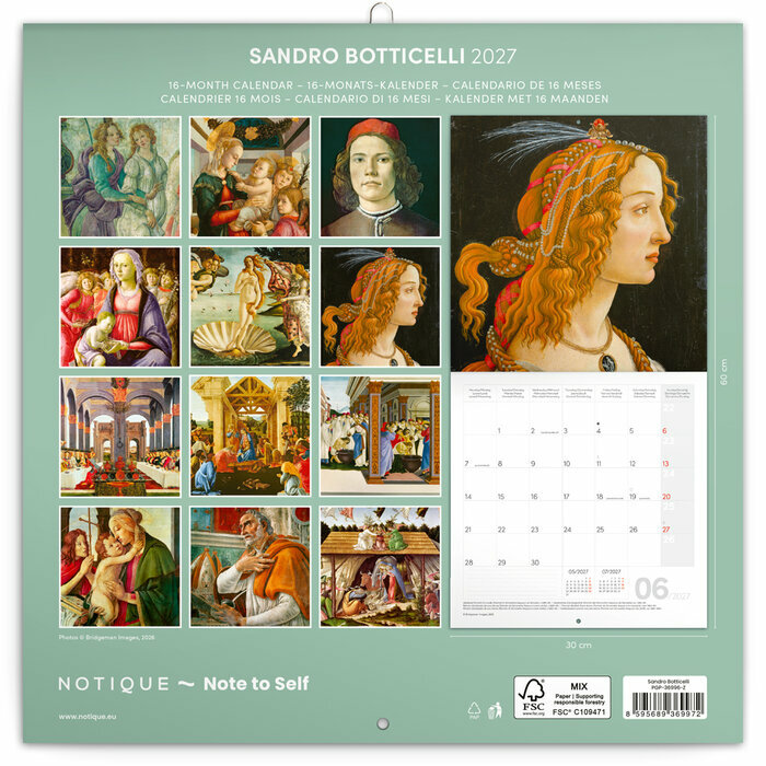 Calendrier  2027 Art Sandro Botticelli