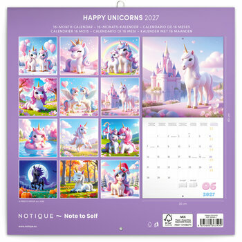 Calendrier 2027 Happy Licornes et Tatouages