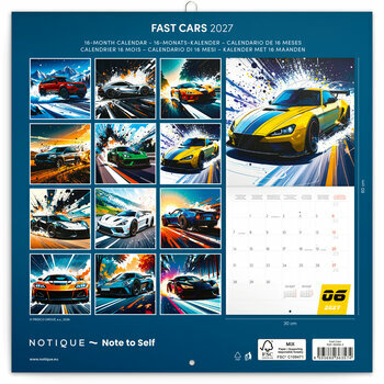 Calendrier 2027 Dessins Manga Voitures de Courses 