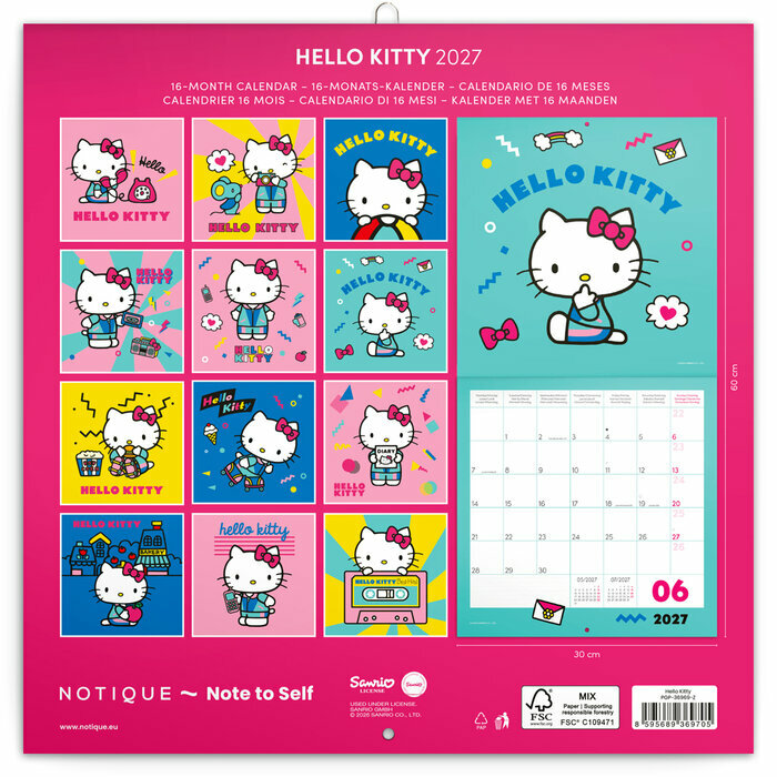 Calendrier 2027 Dessins Hello Kitty
