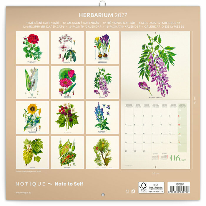 Calendrier papier 2027 Dessins Art Fleurs Nature