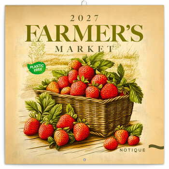 Calendrier 2027 Dessins Vintage March&eacute; Fruits L&eacute;gumes