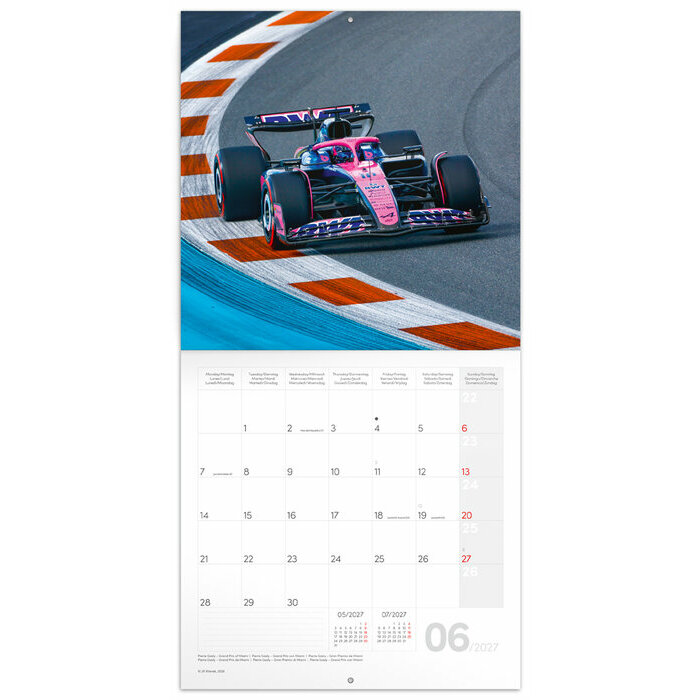 Calendrier  2027 Voitures Courses  Formule 1