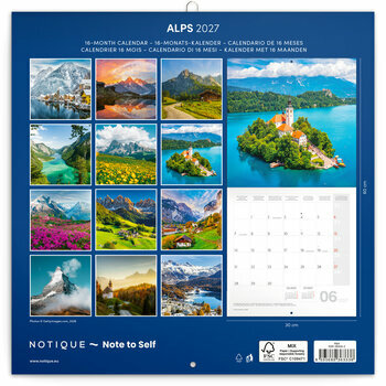 Calendrier 2027 Montagnes Alpes