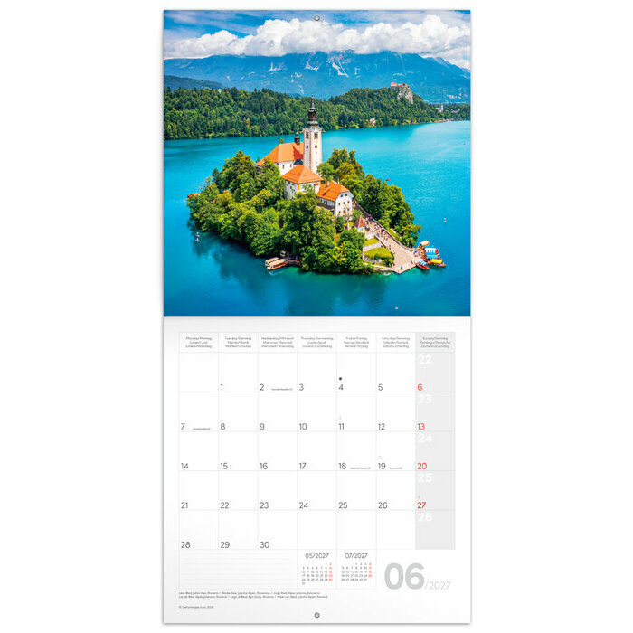 Calendrier 2027 papier Montagnes Alpes