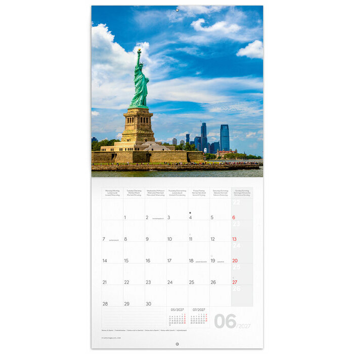 Calendrier papier 2026 Ville New York 