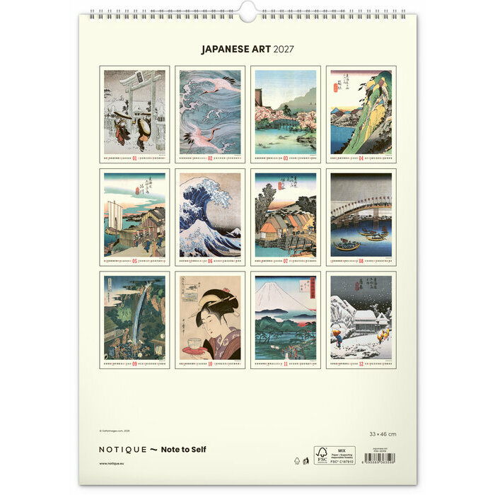 Maxi Calendrier Hokusai 2027 Vintage Art Japonais