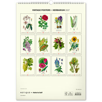 Maxi Calendrier 2027 Affiches Herbier Botanique Vintage
