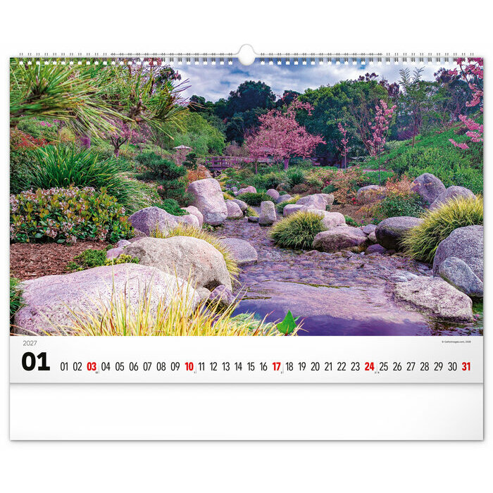 Maxi Calendrier 2027 spirale Jardins Majestueux