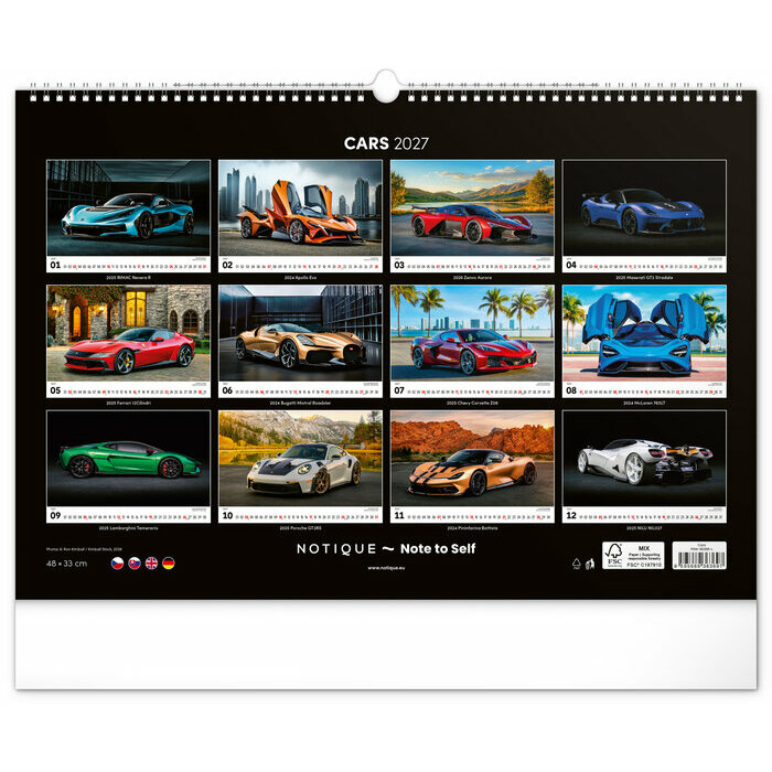 Maxi Calendrier 2027 Voitures Supercars Puissantes