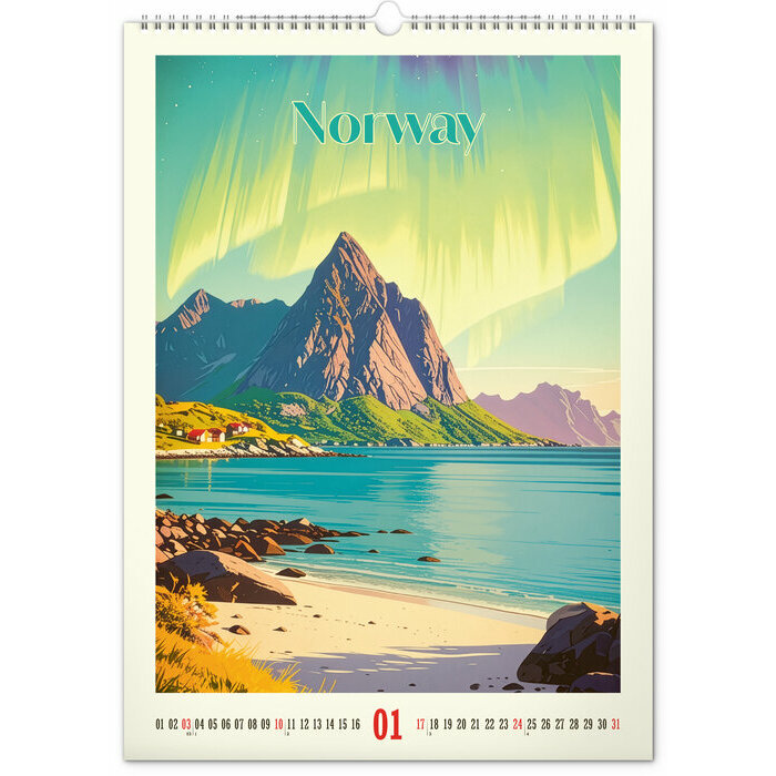 Maxi Calendrier 2027 Affiches Voyage autour du Monde Maxi Calendrier papier Affiches Affiches Voyage autour du Monde