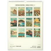 Calendrier Spirale 2027 Affiches Vintage Villes du Monde