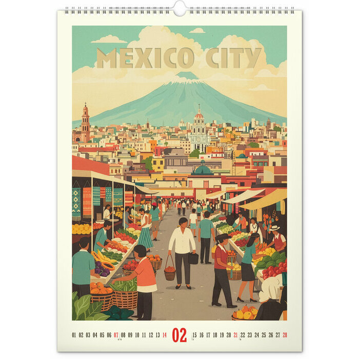 Calendrier  2027 Affiches Vintage Villes du Monde