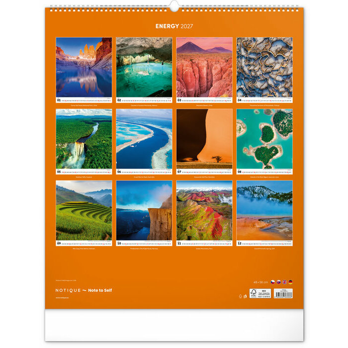 Maxi Calendrier mural 2027 Beaut�s des Paysages et Energie 