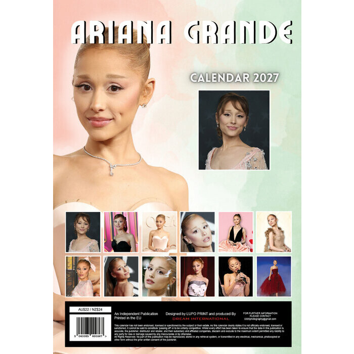 Calendrier 2027 Ariana Grande Format A3 Calendrier mural 2027 Ariana Grande