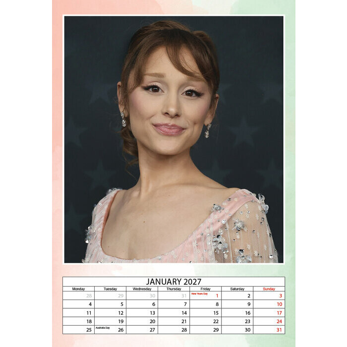 Calendrier 2027 Ariana Grande Format A3 Calendrier papier 2027 Ariana Grande