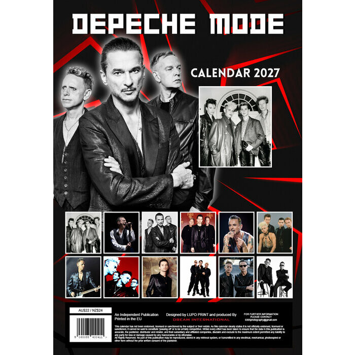 Calendrier 2027 Depeche Mode Format A3 Calendrier spirale 2027 Depeche Mode