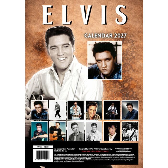 Calendrier 2027 papier Elvis Presley 