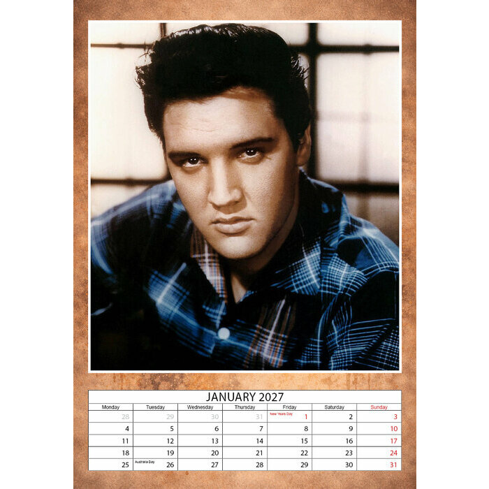 Calendrier 2027 Elvis Presley 