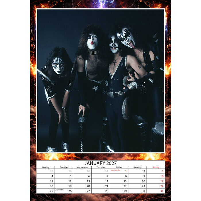 Calendrier 2027 Kiss Format A3 Calendrier papier 2027 Kiss