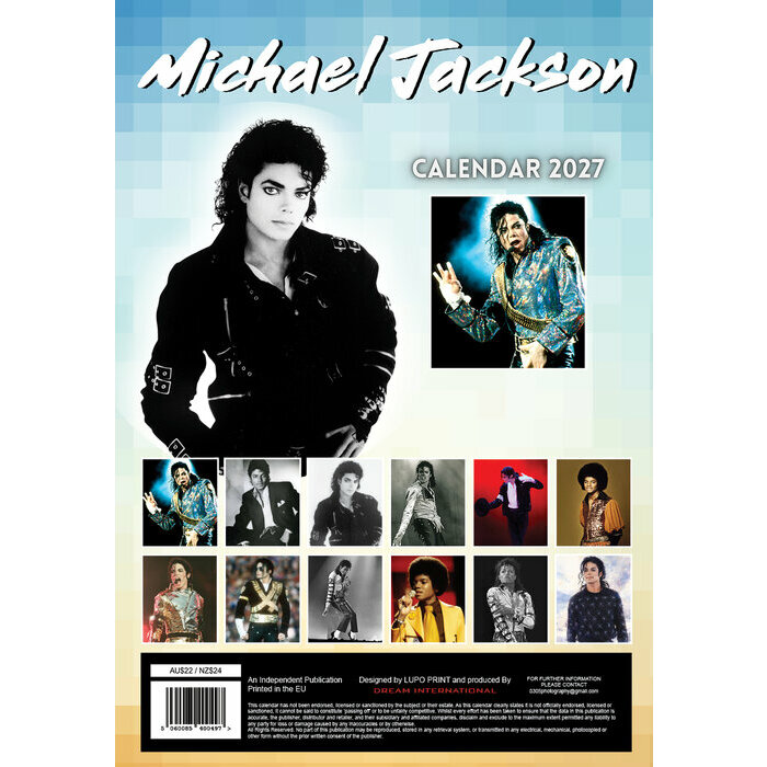 Calendrier 2027 Michael Jackson Format A3 Calendrier mural 2027 Michael Jackson