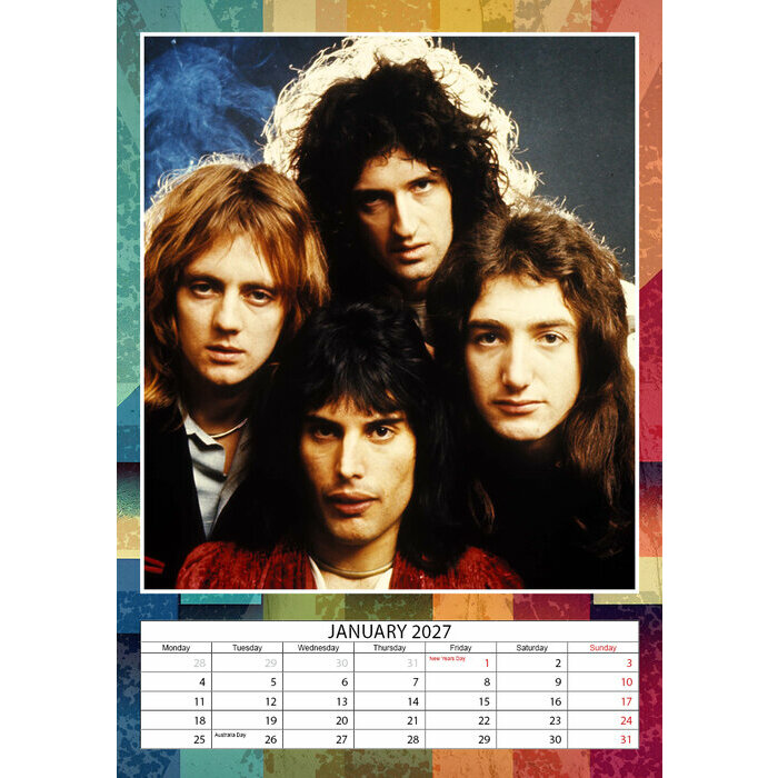Calendrier 2027 Queen Format A3 Calendrier 2027 Queen