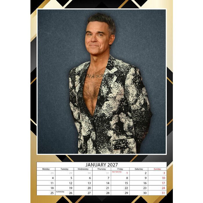 Calendrier 2027 papier Robbie Williams