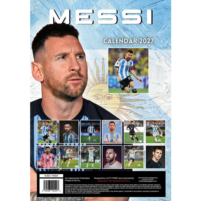 Calendrier 2027 Lionel Messi Football Format A3 Calendrier 2027 Lionel Messi