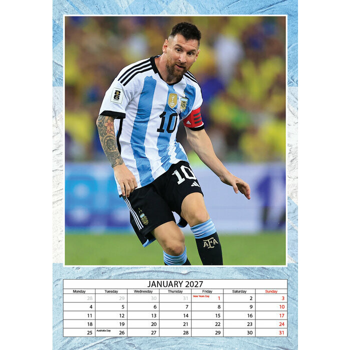 Calendrier 2027 Lionel Messi Football Format A3 Calendrier 2027 papier Lionel Messi