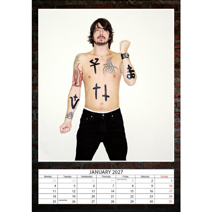 Calendrier 2027 Foo Fighter Hard Rock Format A3 Calendrier 2027 Foo Fighter