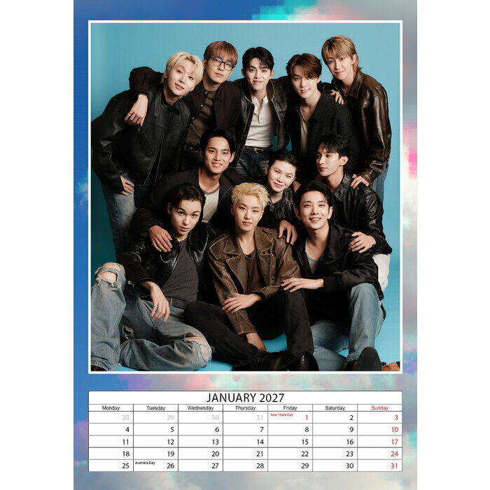 Calendrier 2027 Seventeen Kpop Coréen Format A3 Calendrier 2027 papier Seventeen Kpop Coréen Format A3