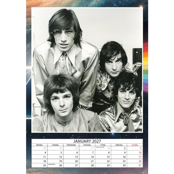 Calendrier 2027 Pink Floyd Rock Format A3 Calendrier 2027 papier Pink Floyd Format A3