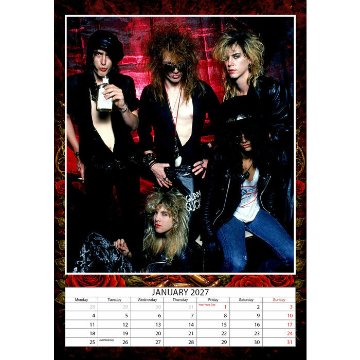 Calendrier 2027 Guns N'Roses Hard Rock Format A3 Calendrier 2027 papier Guns N'Roses Hard Rock Format A3