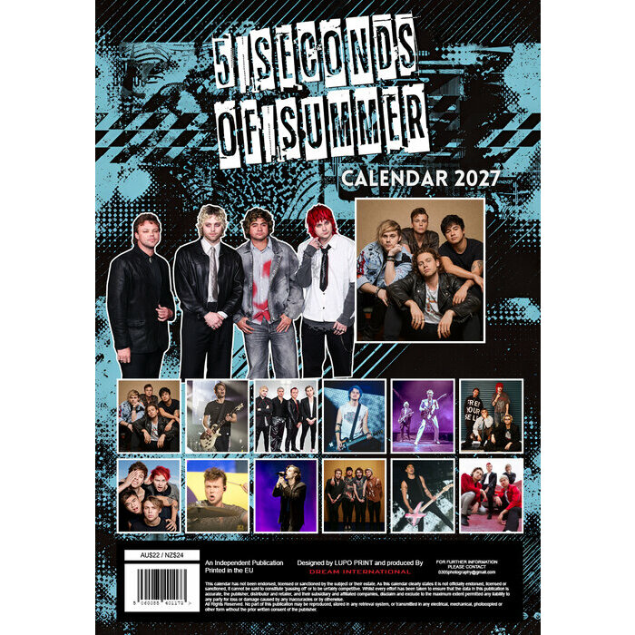 Calendrier 2027 mural 5 Seconds of Summer Format A3