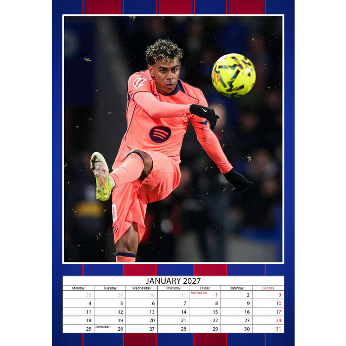 Calendrier 2027 Lamine Yamal Football Format A3 Calendrier 2027 papier Lamine Yamal