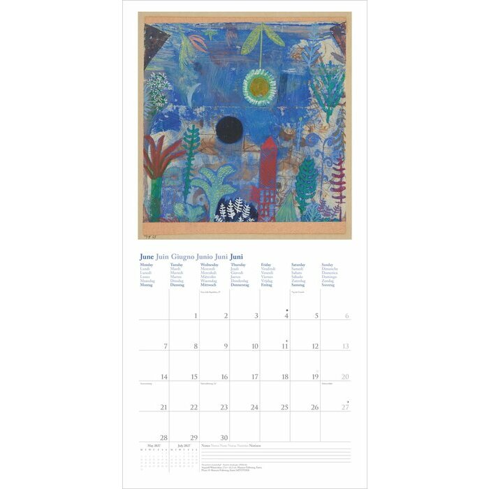 Calendrier Mural 2027 Artiste Paul Klee