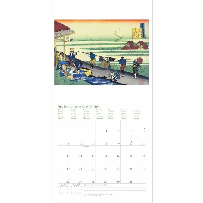 Calendrier 2027 Papier Artiste Japonais Hokusai