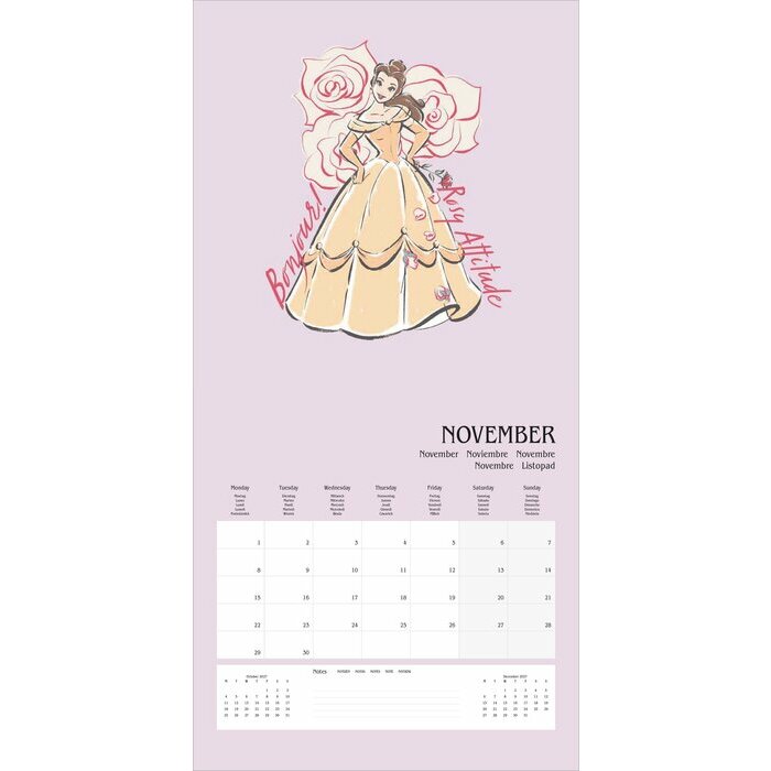 Calendrier Cendrillon 2027 Disney Princesses