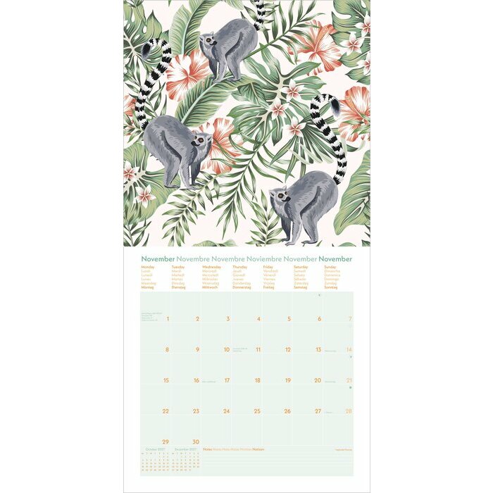Calendrier Mural 2027 Eco Responsable Jungle