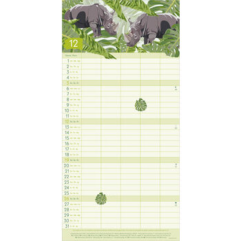 Calendrier Familial 2027 Eco-responsable Jungle