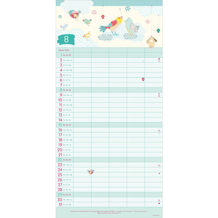 Calendrier 2027 papier Familial Eco-responsable Turnowsky