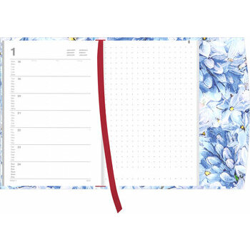 Agenda Poche Magn&eacute;tique 2027 Fleurs Bleues