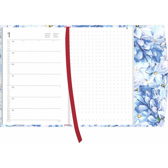  Agenda Poche Rabat Magn�tique Fleurs Bleues