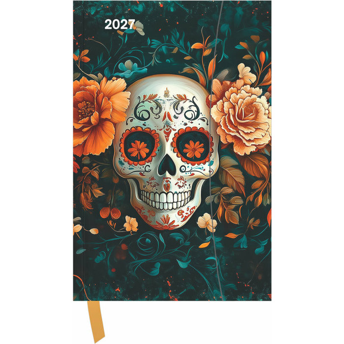Agenda Poche Magn�tique 2027 Art Gothique Skull T�te de Mort