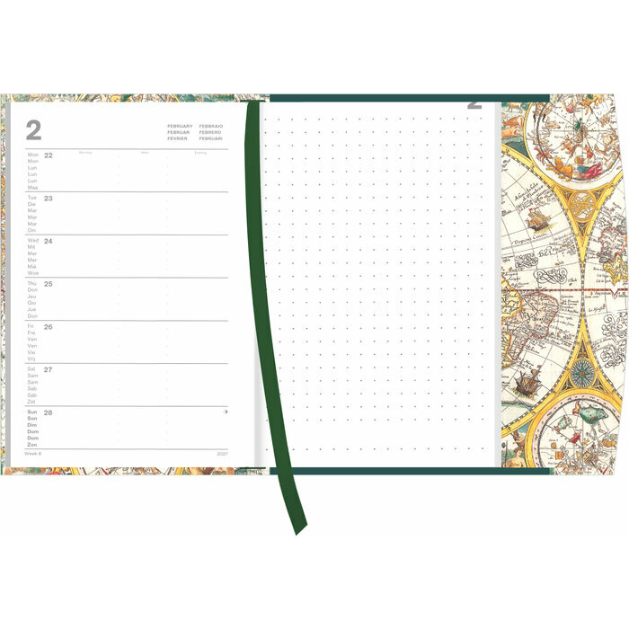 Agenda Poche Rabat Magn�tique 2026 Carte G�ographique R�tro