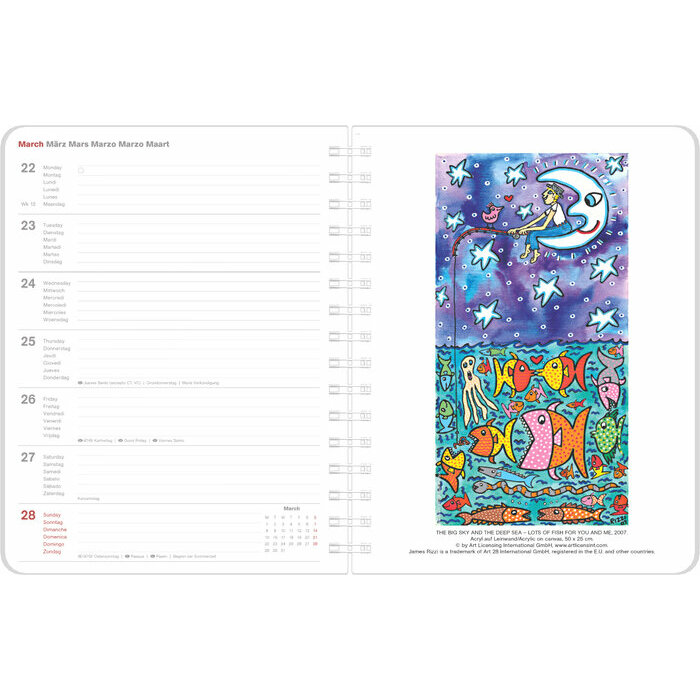 Agenda reliure Spirale 2027 James Rizzi